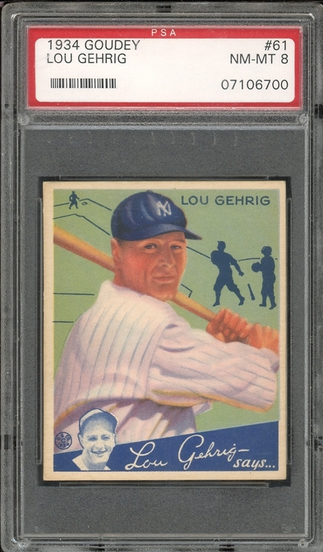 Lou Gehrig baseball card