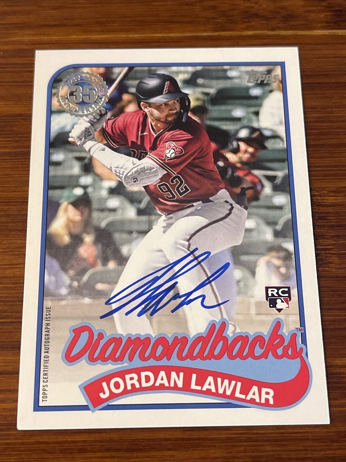 2024 Topps Series 1 Jordan Lawlar 1989 Baseball Autograph rookie card