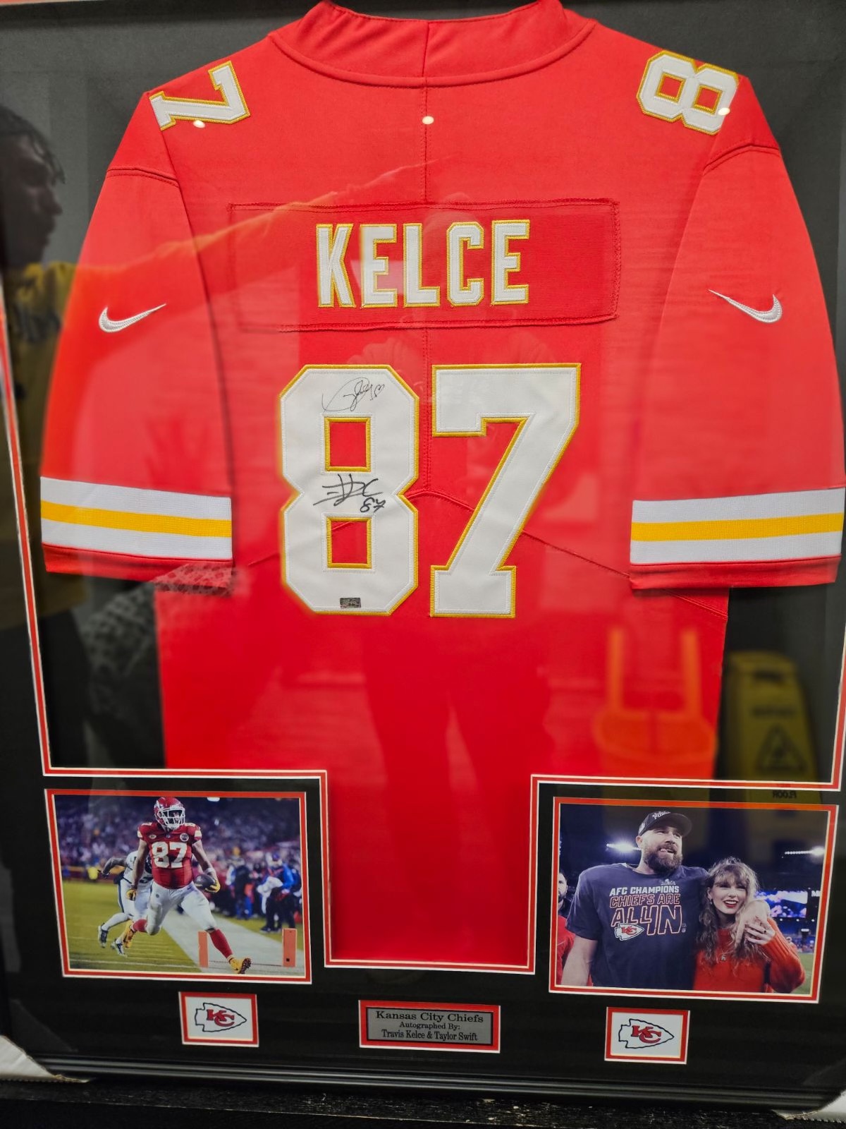Purported autographed Travis Kelce-Taylor Swift jersey