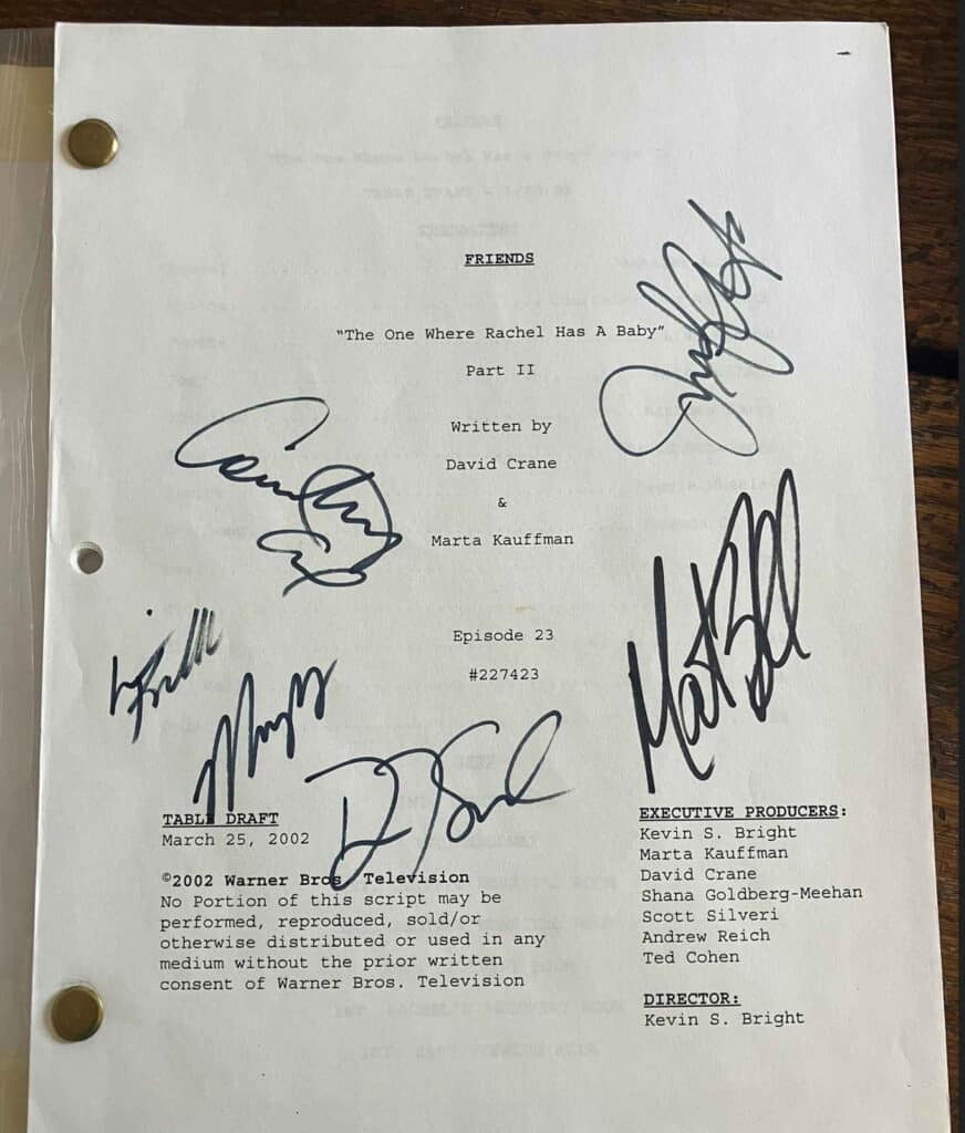 Signed "Friends" script