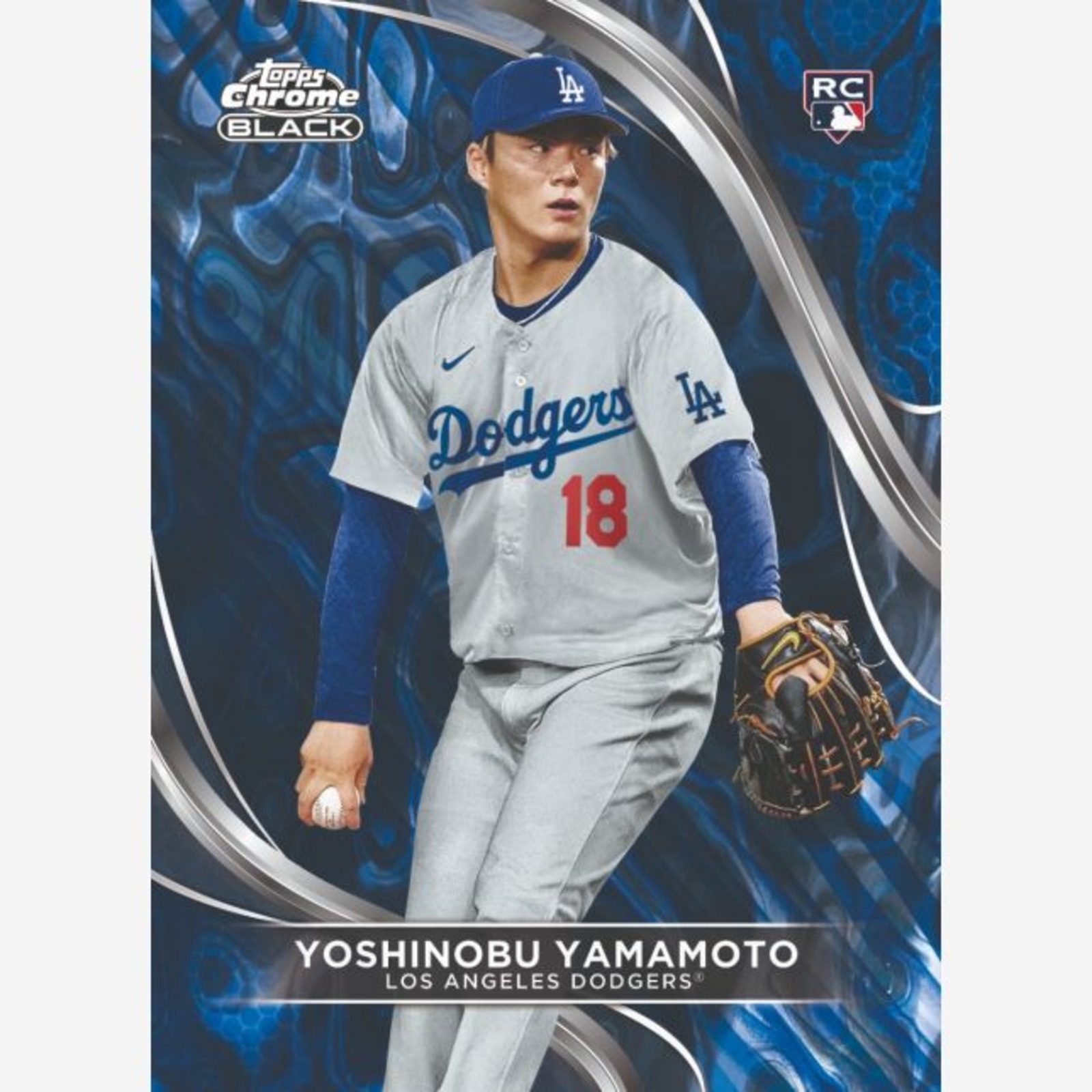 2024 Topps Chrome Black Yoshinobu Yamamoto rookie card
