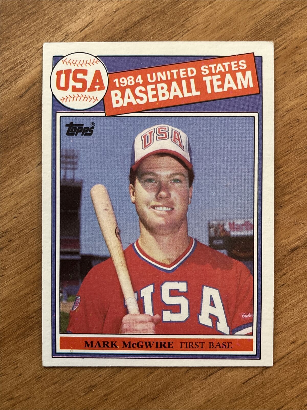 1985 Topps Mark McGwire Olympic card.