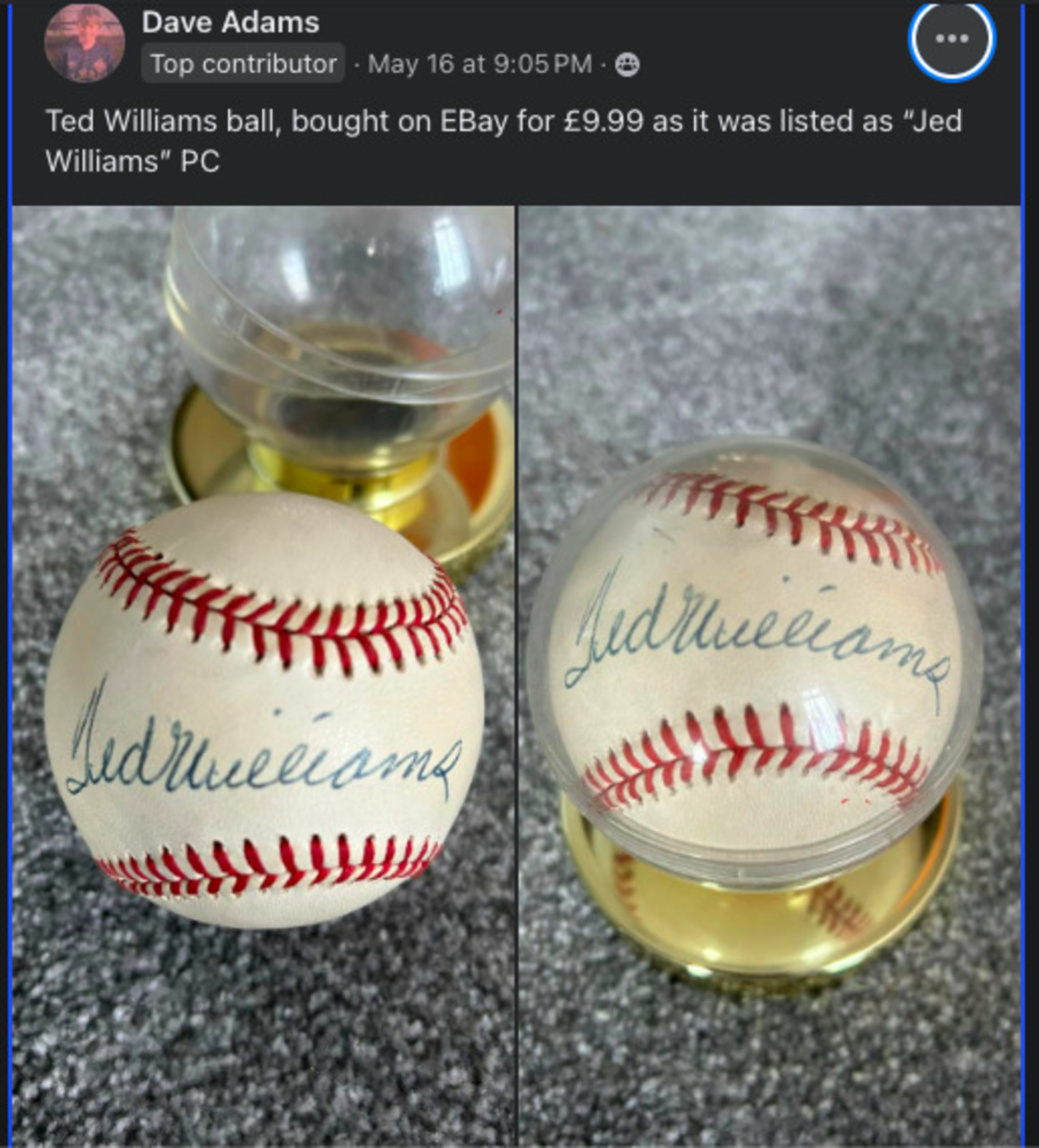 Ted Williams autographed baseball
